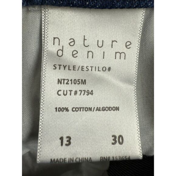 Nature Denim Women's Mid Rise Boyfriend Jeans Distressed Destructed Size 13 / 30 - Picture 4 of 10